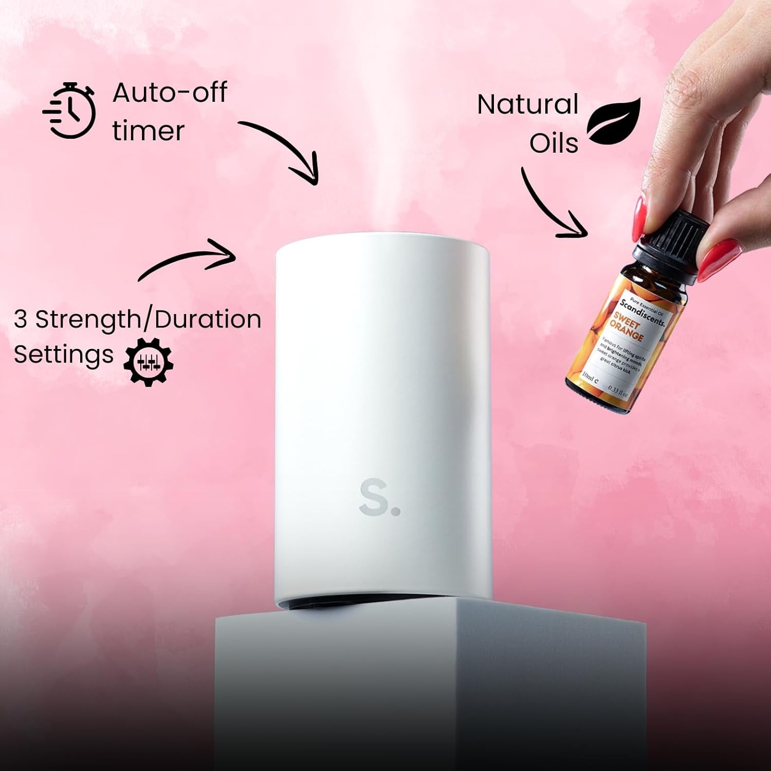 Elevate Your Space with the Waterless Halo Home Diffuser – Pure Essential Oil Aromatherapy, USB Rechargeable & Portable in Elegant White