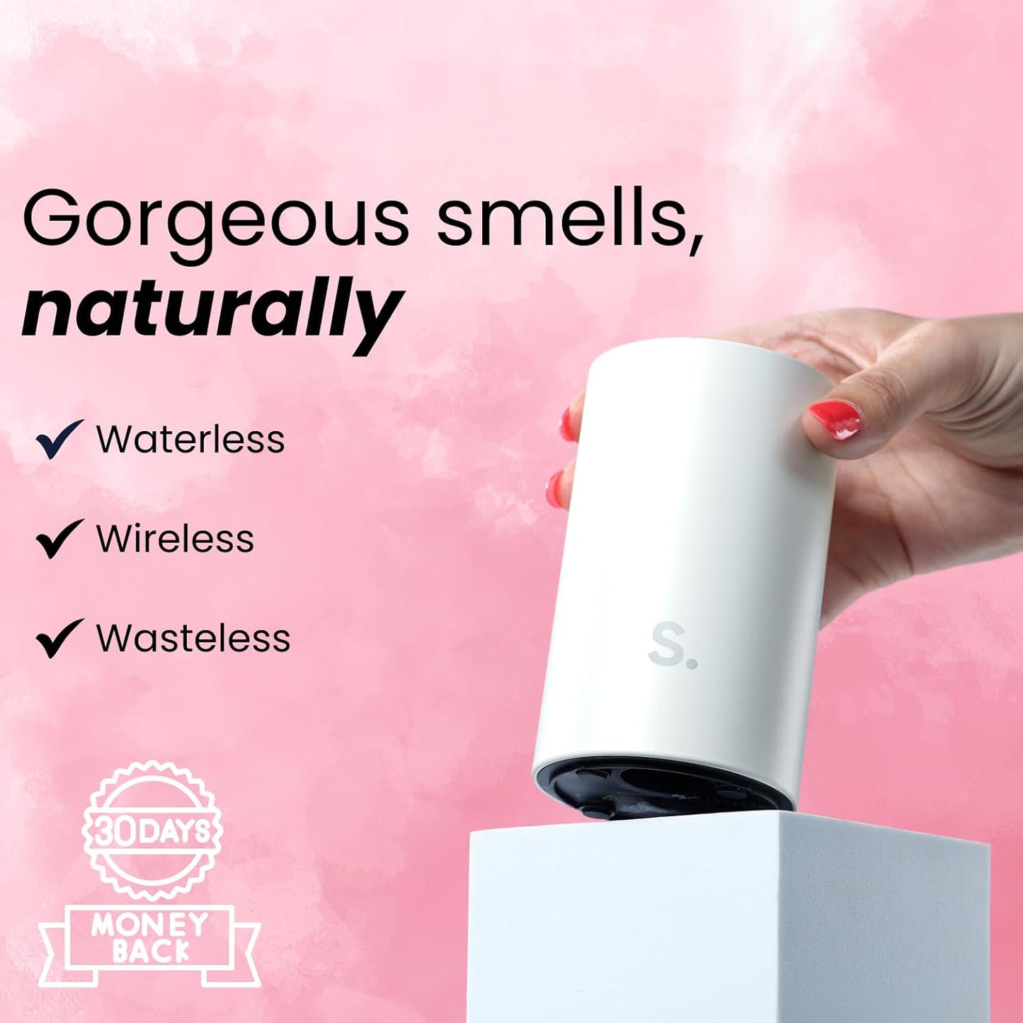 Elevate Your Space with the Waterless Halo Home Diffuser – Pure Essential Oil Aromatherapy, USB Rechargeable & Portable in Elegant White